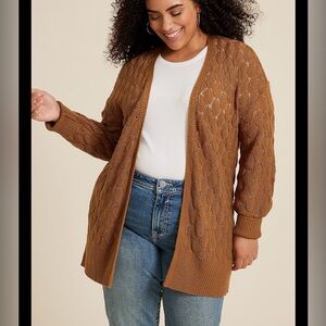 Maurice’s diamond stitch open front cardigan size 2/3